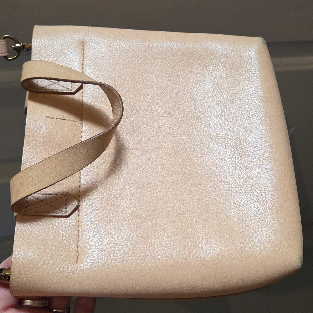 Madewell Small Transit Tote Top Handle Crossbody Leather Nude - Picture 3 of 12